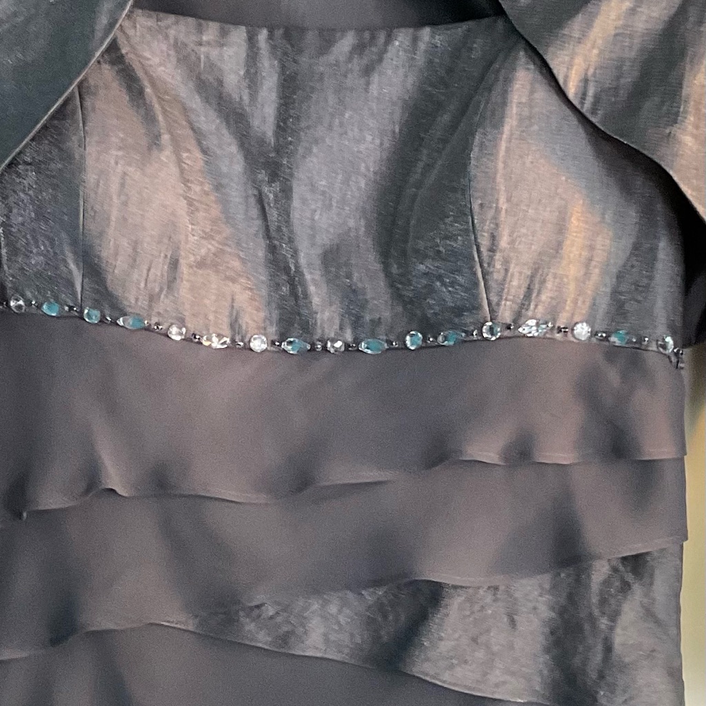 S.L. Fasions Gray And Silver Dress And Jacket Size 14.